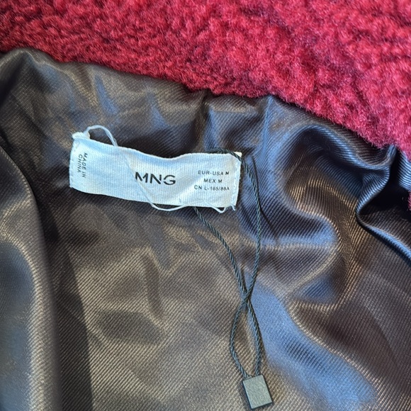 Mango! Faux shearling oversized coat. Burgundy Size M - Picture 7 of 7